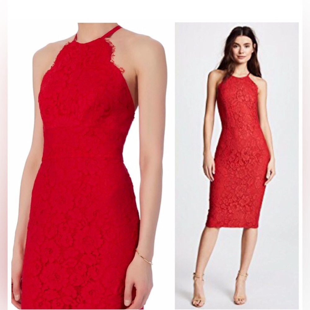 NWT LOVER The Label Oasis” Red Lace Dress Intermix Exclusive SZ 8